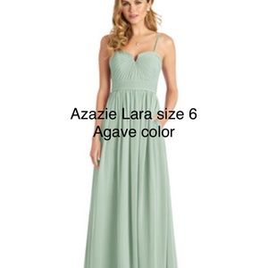 Azazie bridesmaid dress size 6 Agave (green) long